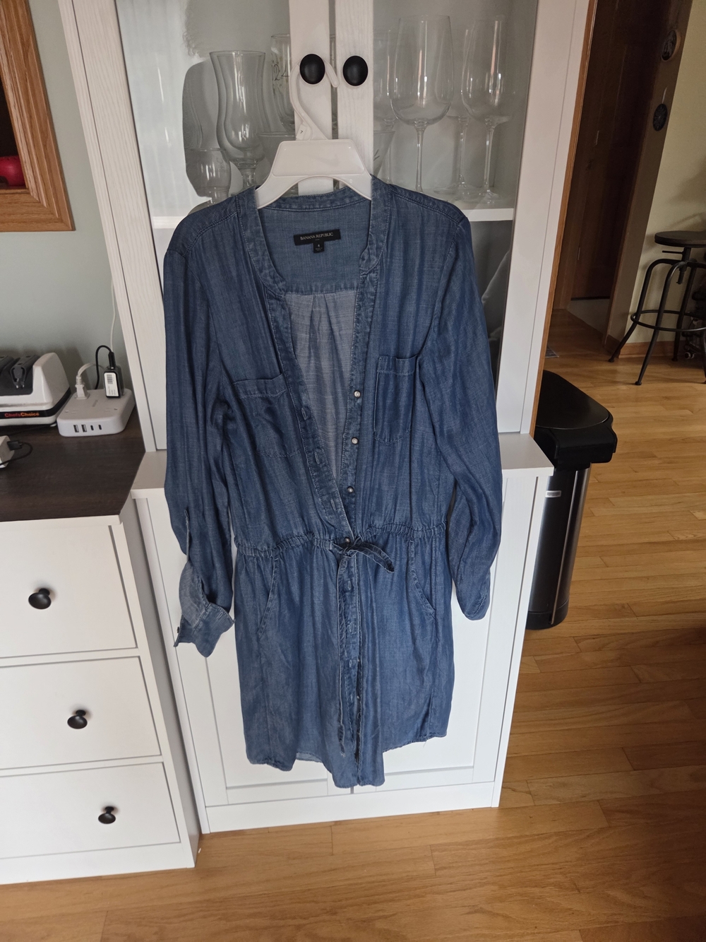 Banana Republic Denim Chambray Mini Dress - Blue